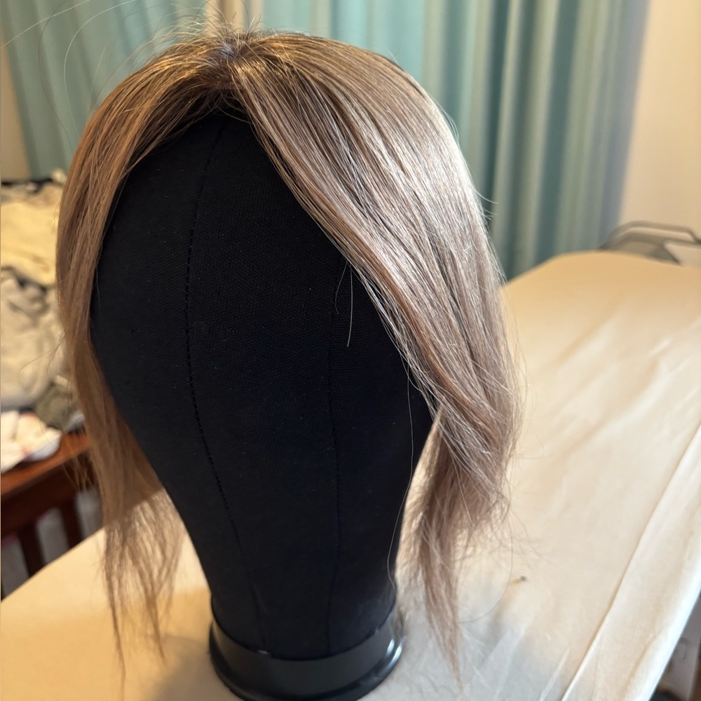 JoHair European Straight Hair mini Topper with Natural Highlights, “Soran”
